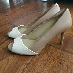 Ann Taylor peeptoe leather heels